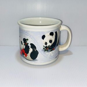 12oz Cup Coffee Mug Tea Soup  Stoneware Morehead PANDA  Happy Holidays